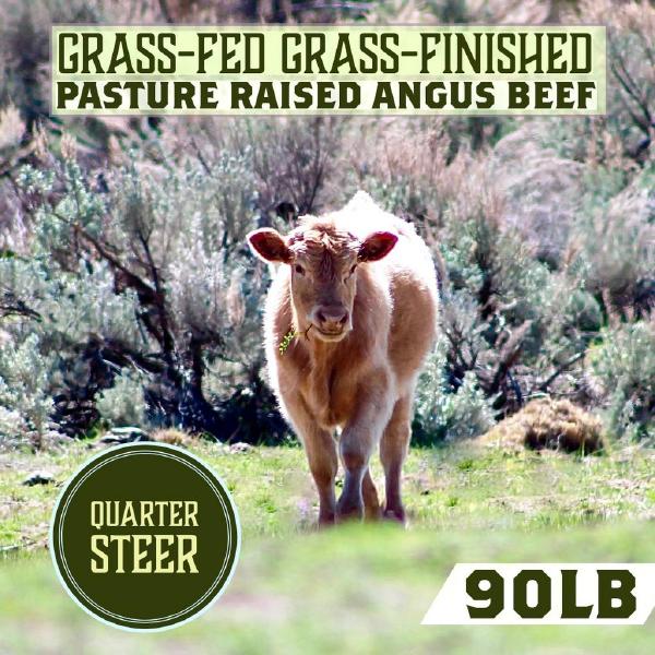 1/4 Steer Grass-Fed Grass-Finished Beef (90lbs)
