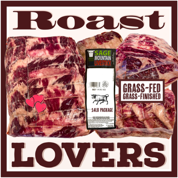 Roast Lovers Package (14lbs) Grass-fed Grass-finished Angus Beef)