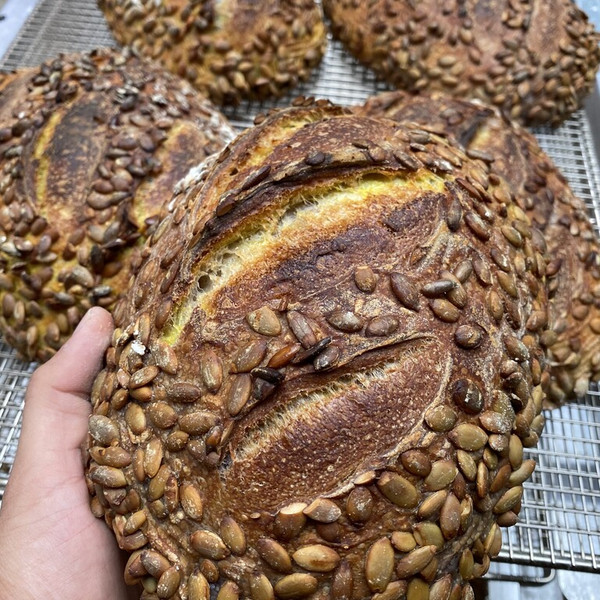Pumpkin Seed Sourdough Bread