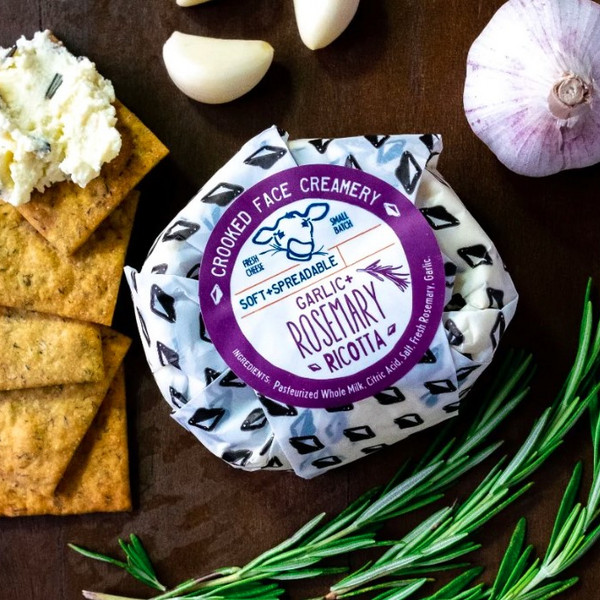 Crooked Face Ricotta with Garlic & Rosemary